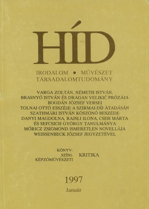Híd, 61. évf. 1997. január. 1. sz. 1–112. oldal