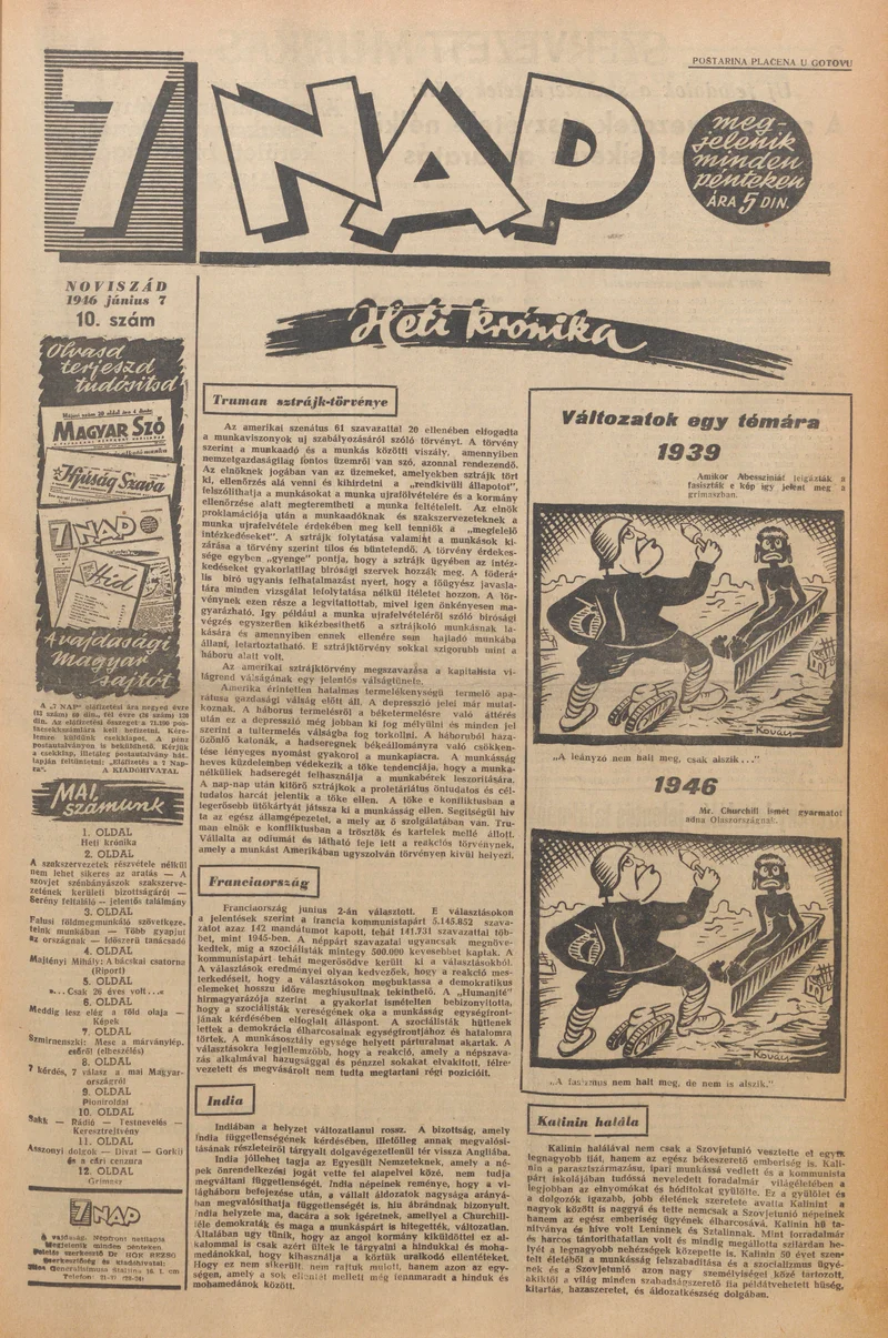 7 Nap, 1. évf. 1946. június 7. 10. sz. 1–12. oldal
