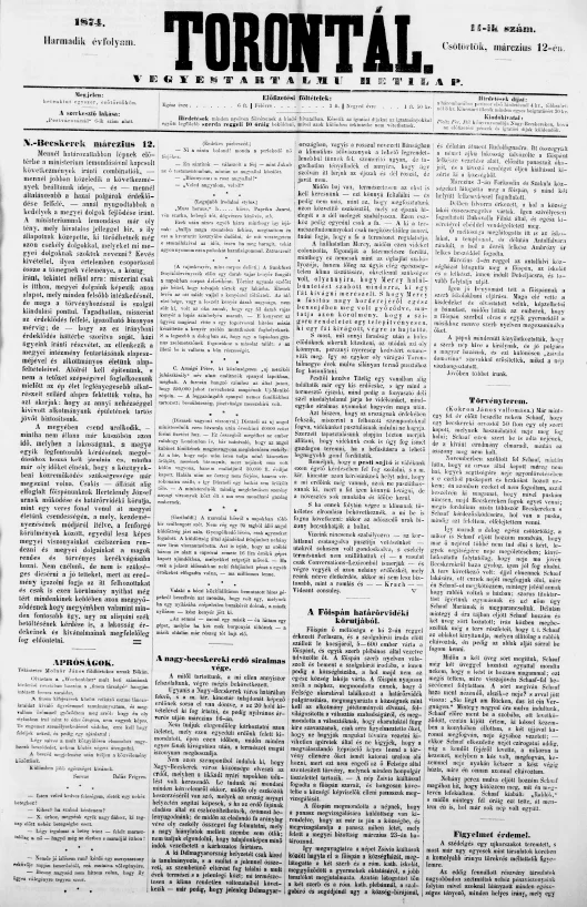 Torontál, 3. évf. 1874. március 12. 11. sz.