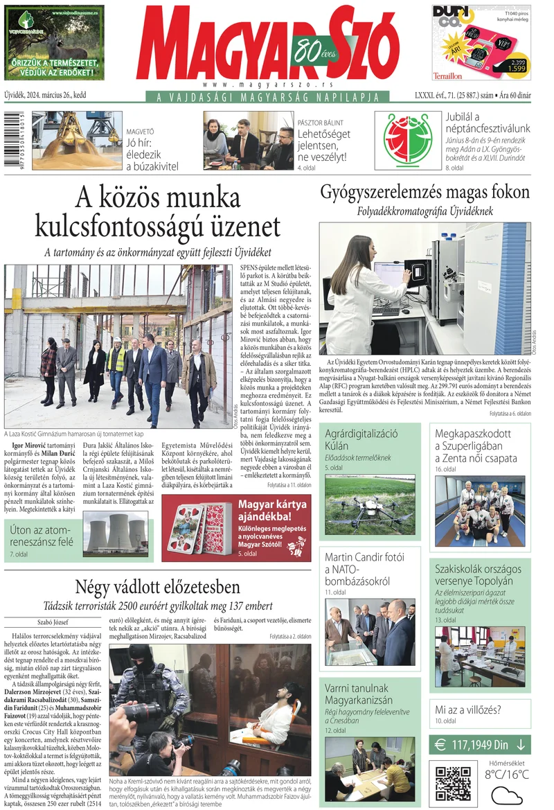 Magyar Szó, 81. évf. 2024. március 26. 71. sz. 1–20. oldal