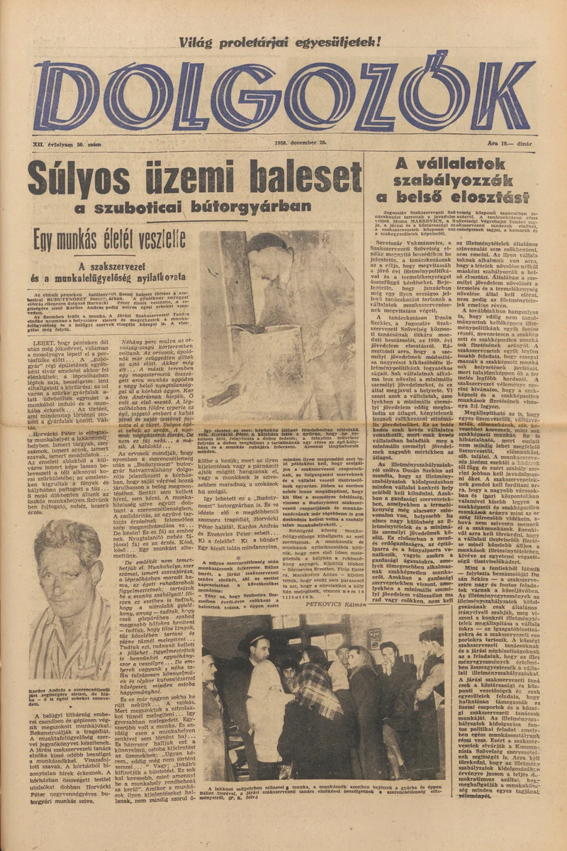 Dolgozók, 12. évf. 1958. december 20. 50. sz.