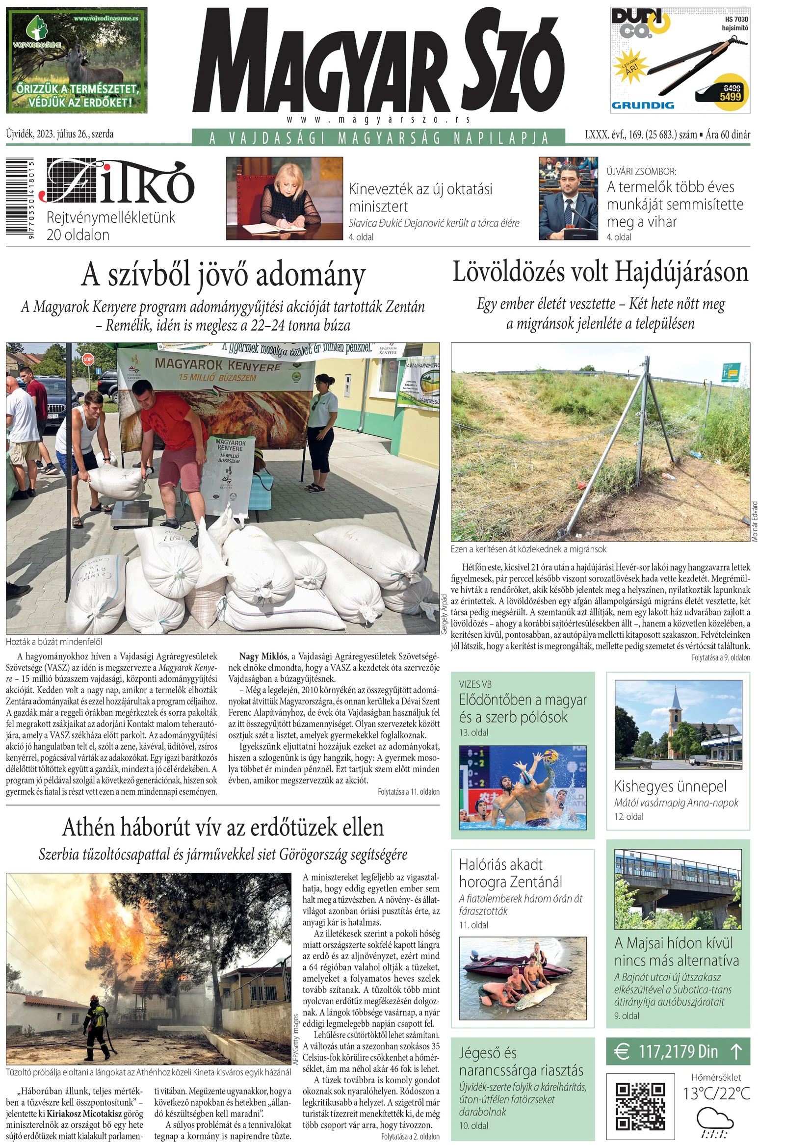Magyar Szó, 80. évf. 2023. július 26. 169. sz. 1–16. oldal