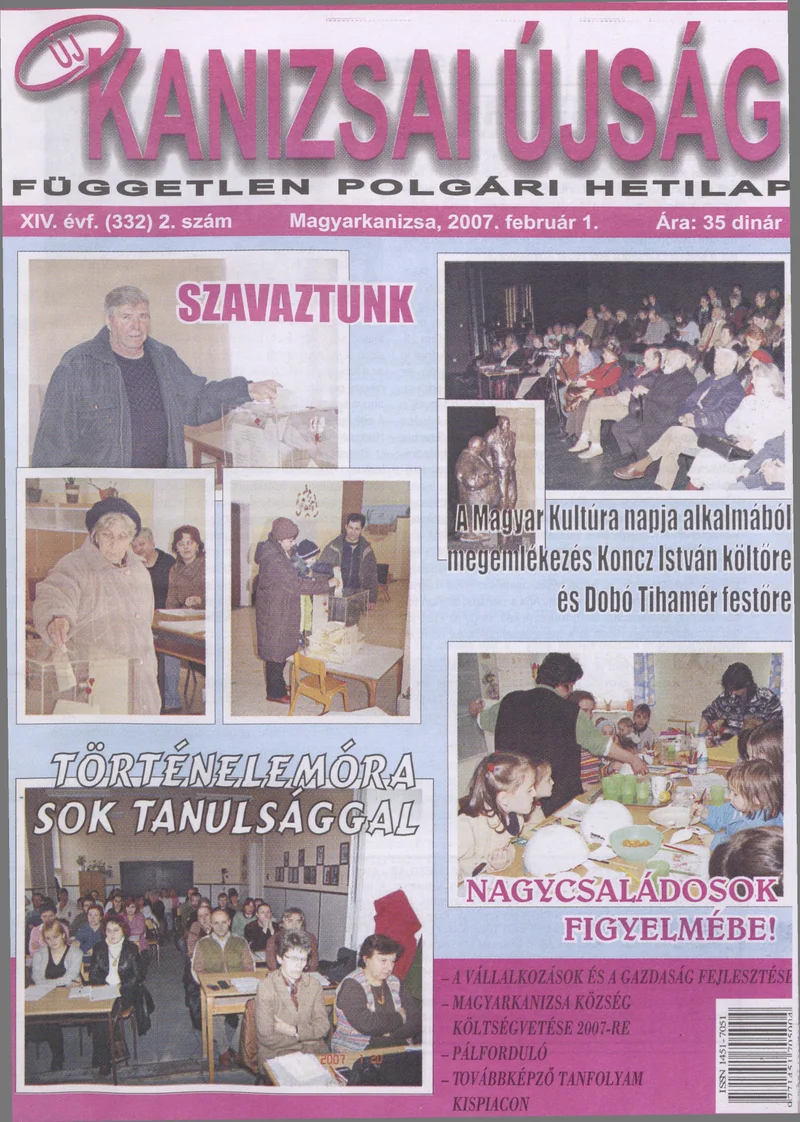 Új Kanizsai Újság, 14. évf. 2007. február 1. 2. sz.
