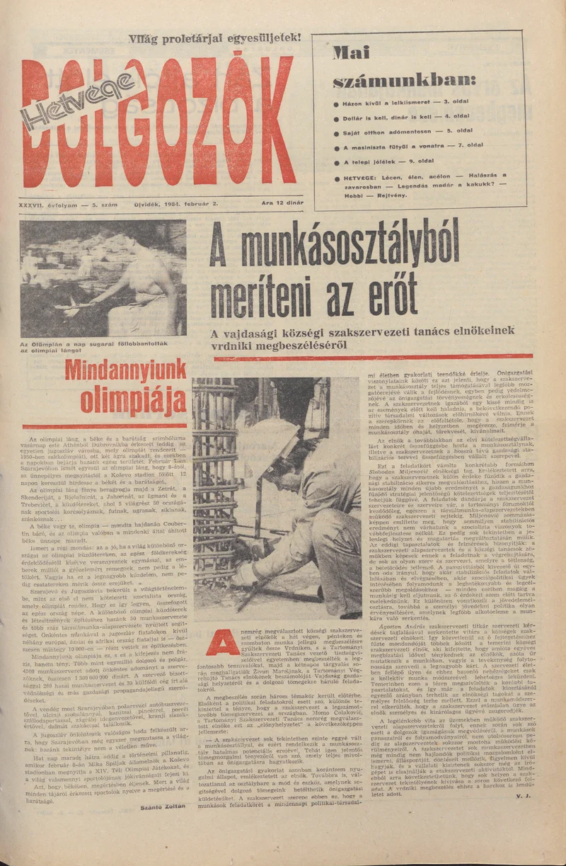 Dolgozók, 38. évf. 1984. február 2. 5. sz.