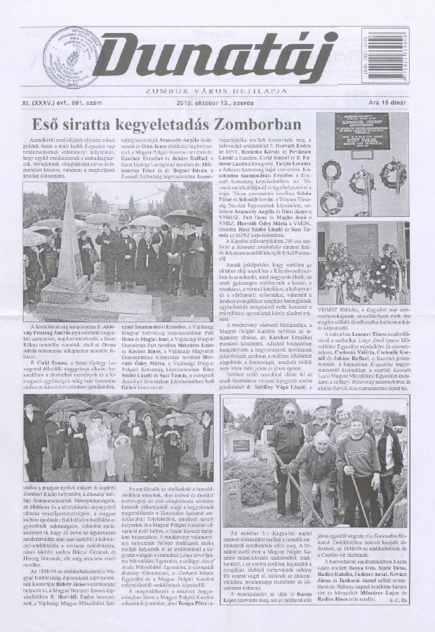 Dunatáj, 12. évf. 2010. október 13. 601. sz.