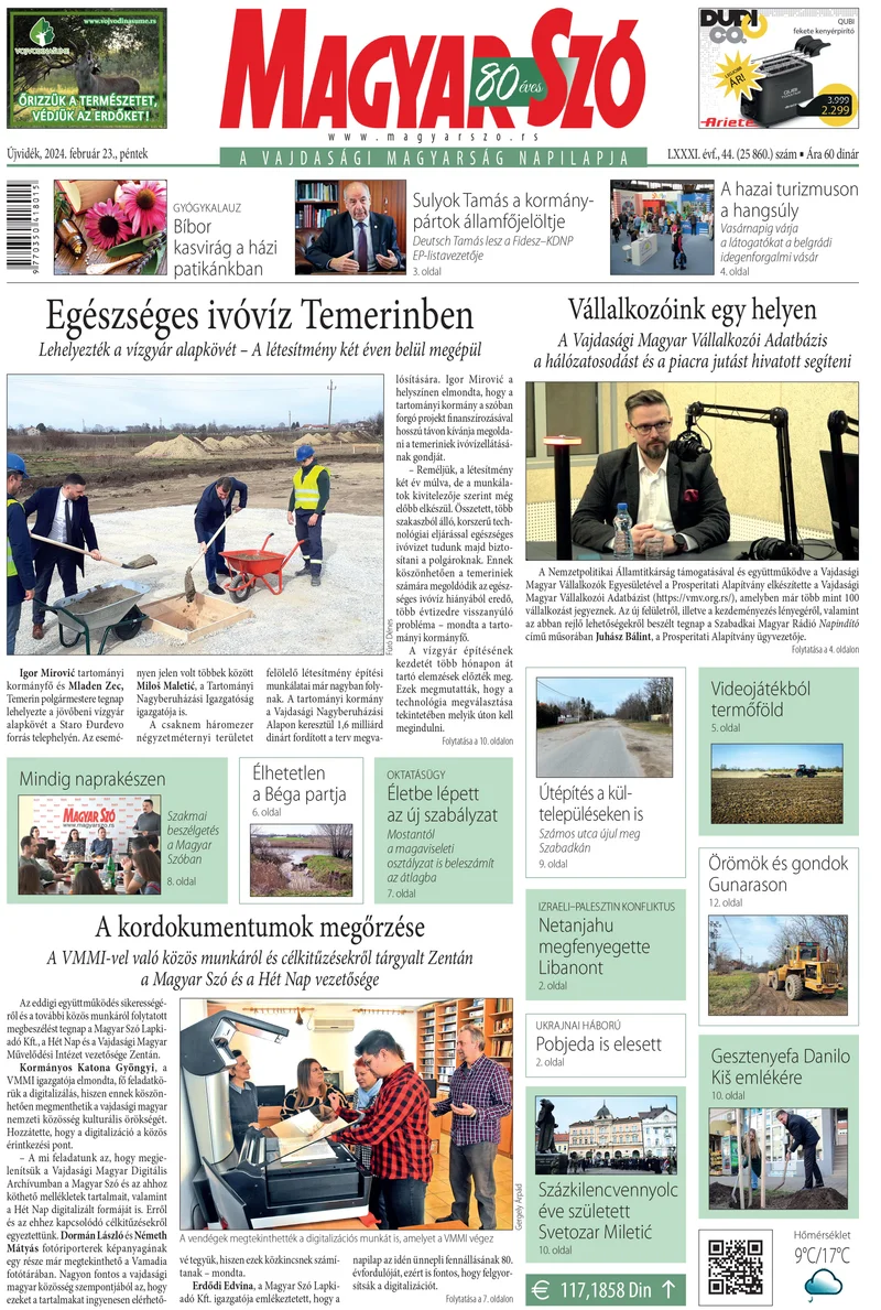 Magyar Szó, 81. évf. 2024. február 23. 44. sz. 1–16. oldal