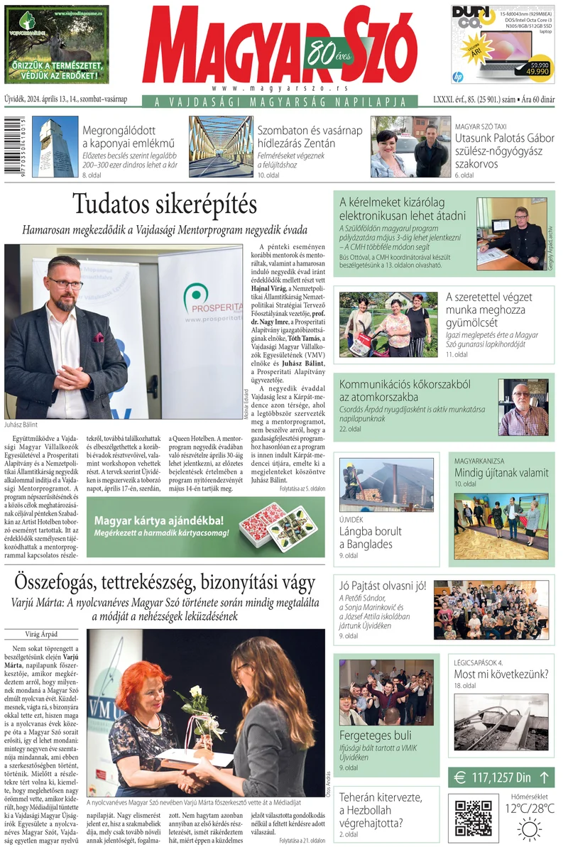 Magyar Szó, 81. évf. 2024. április 13. – 14. 85. sz. 1–32. oldal