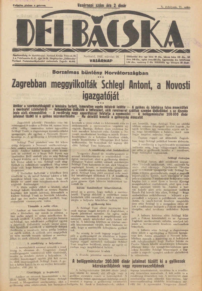 Délbácska, 10. évf. 1929. március 24. 71. sz.