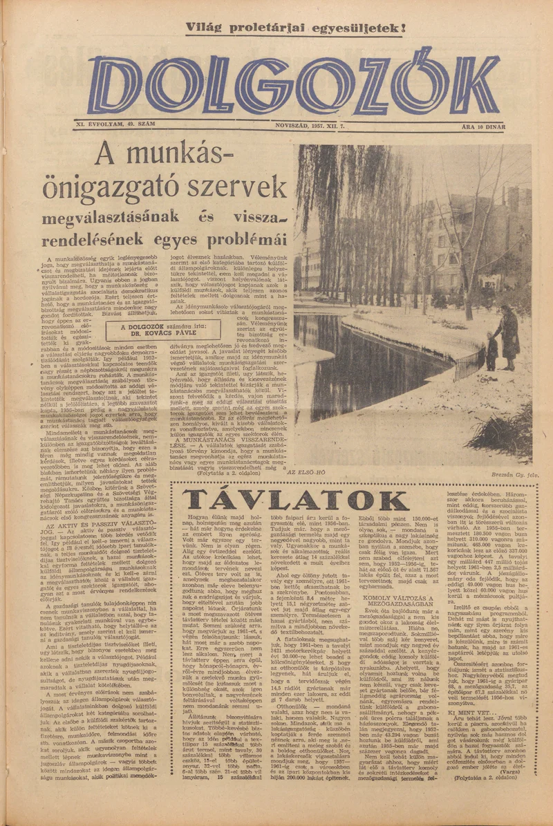 Dolgozók, 11. évf. 1957. december 7. 49. sz.