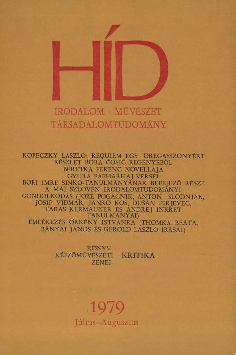 Híd, 43. évf. 1979. július – augusztus. 7–8. sz. 837–992. oldal