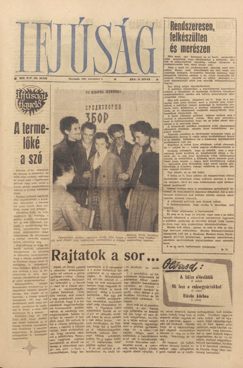 Ifjúság, 13. évf. 1957. november 1. 626. sz.
