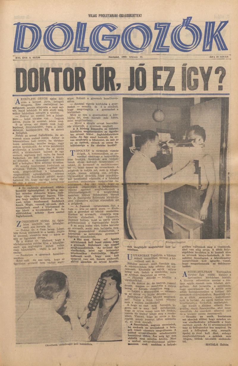 Dolgozók, 16. évf. 1962. február 23. 9. sz.