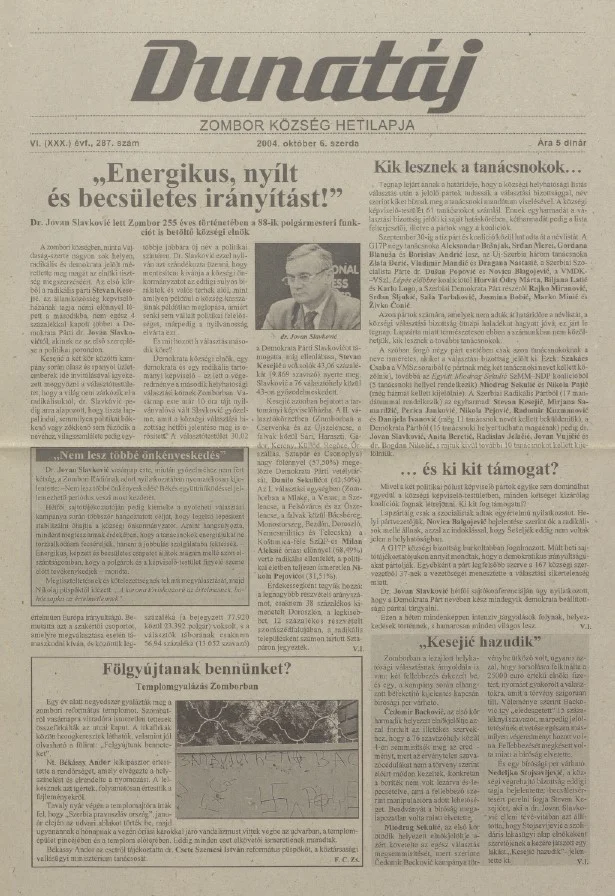 Dunatáj, 6. évf. 2004. október 6. 287. sz.