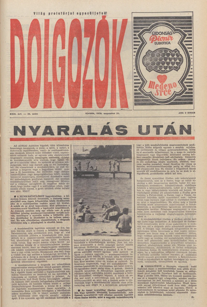 Dolgozók, 32. évf. 1978. augusztus 31. 35. sz.