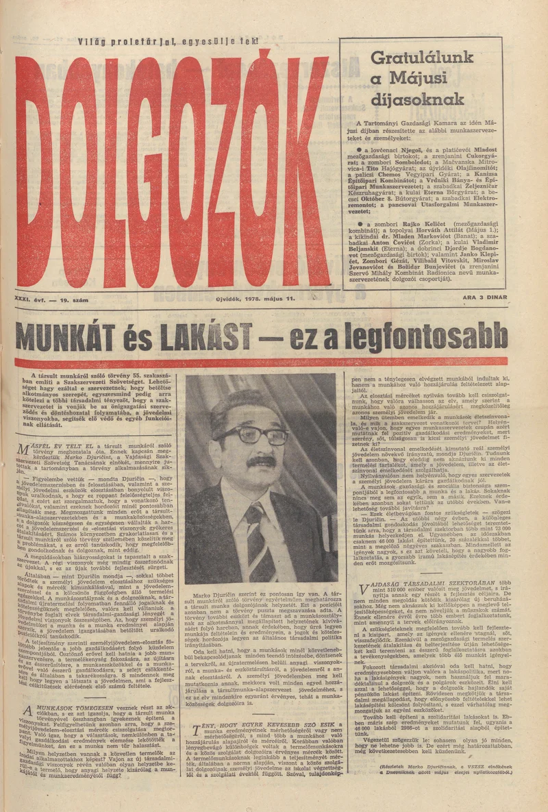 Dolgozók, 32. évf. 1978. május 11. 19. sz.