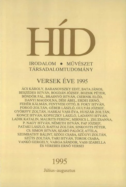 Híd, 59. évf. 1995. július – augusztus. 7–8. sz. 381–508. oldal