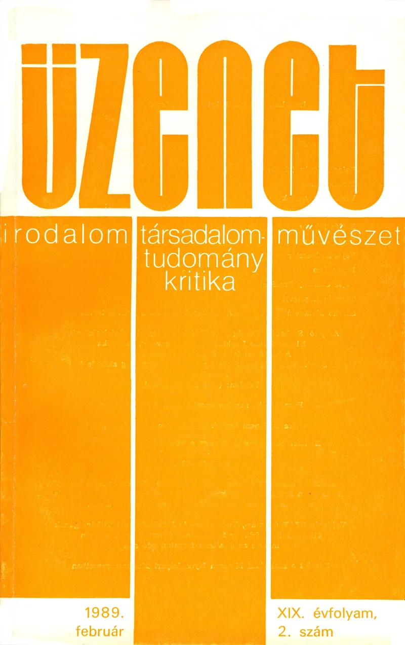Üzenet, 19. évf. 1989. február. 2. sz. 83–160. oldal