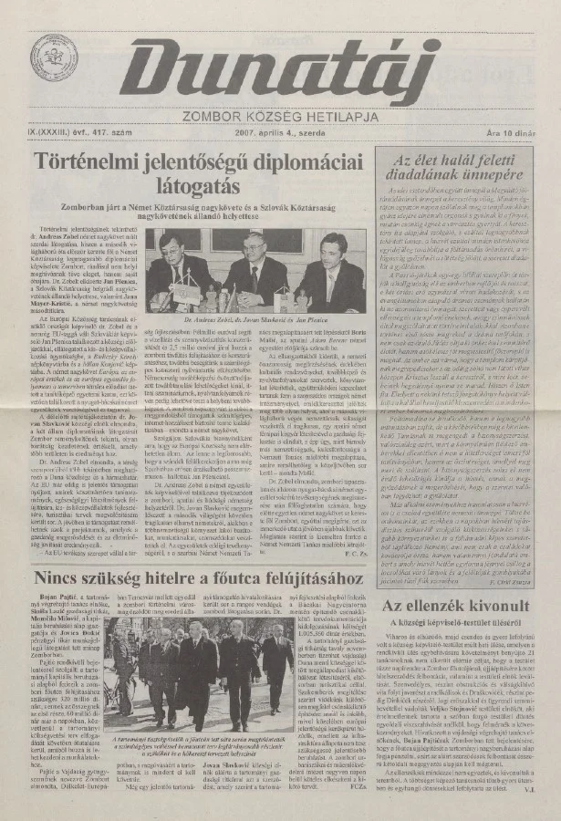 Dunatáj, 9. évf. 2007. április 4. 417. sz.