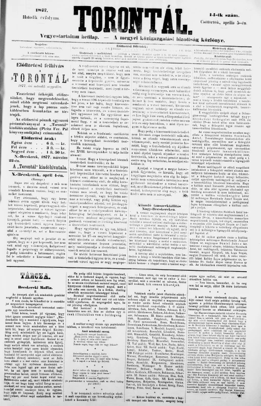 Torontál, 6. évf. 1877. április 5. 14. sz.