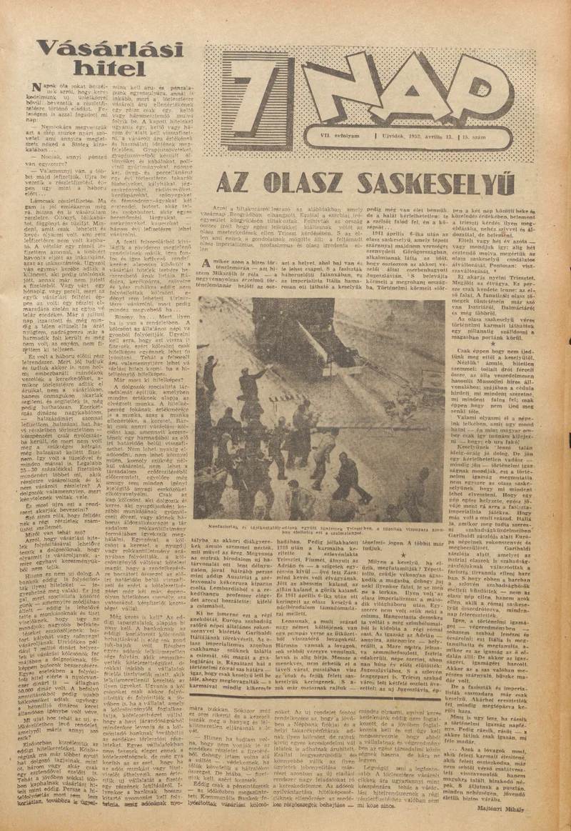7 Nap, 7. évf. 1952. április 13. 15. sz. 1–12. oldal