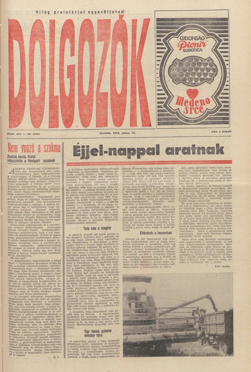 Dolgozók, 32. évf. 1978. július 13. 28. sz.