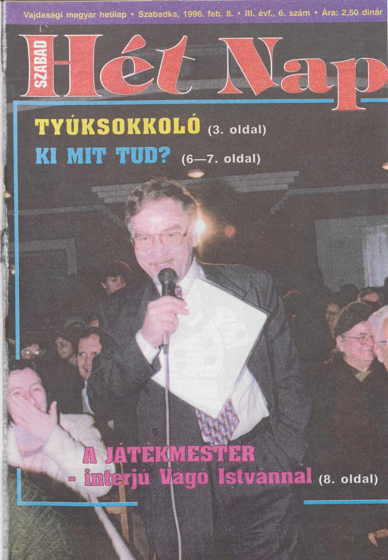 Szabad Hét Nap, 3. évf. 1996. február 8. 6. sz.