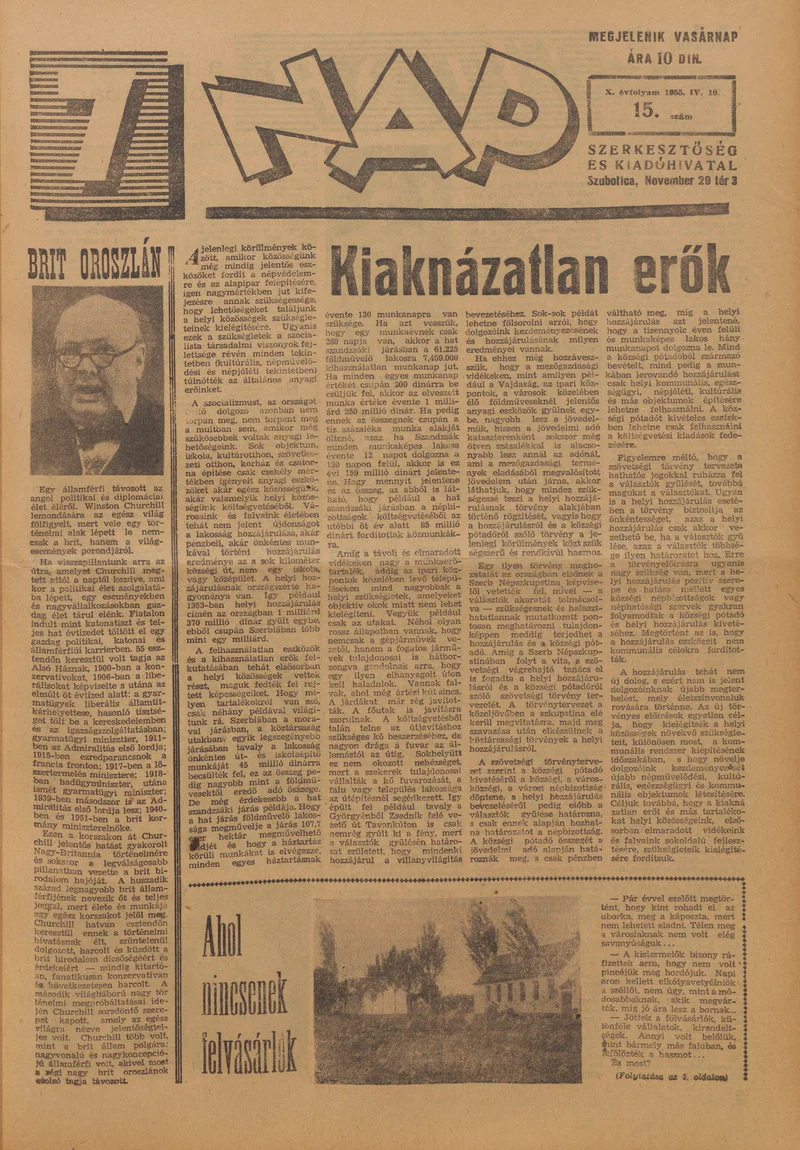 7 Nap, 10. évf. 1955. április 10. 15. sz. 1–16. oldal
