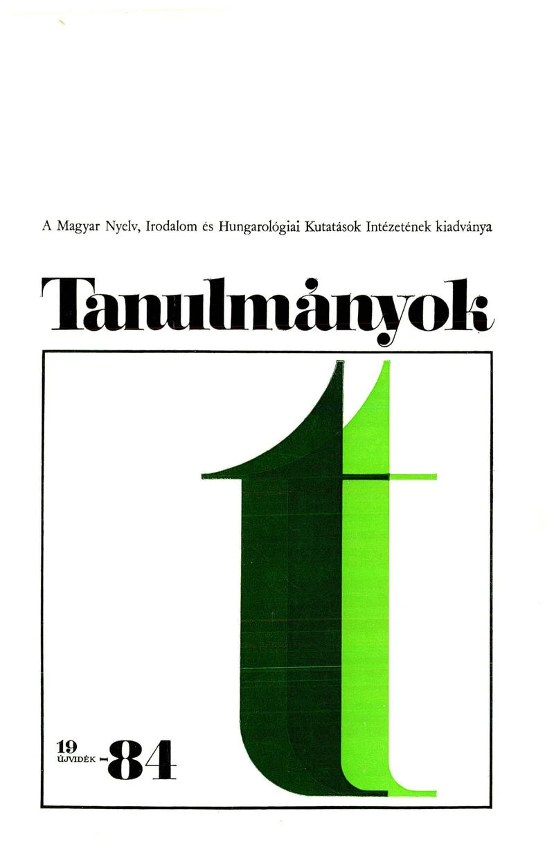 Tanulmányok, 14. évf. 1984. 17. sz. 1–149. oldal