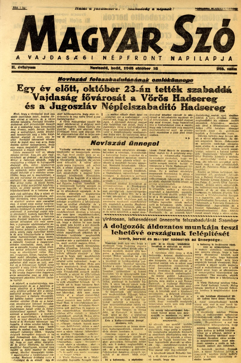 Magyar Szó, 2. évf. 1945. október 23. 246. sz. 1–4. oldal