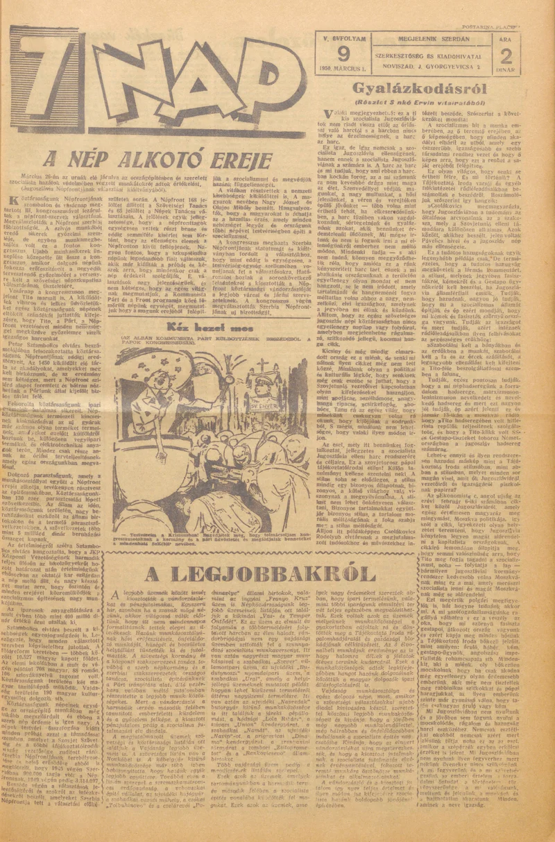 7 Nap, 5. évf. 1950. március 1. 9. sz. 1–4. oldal
