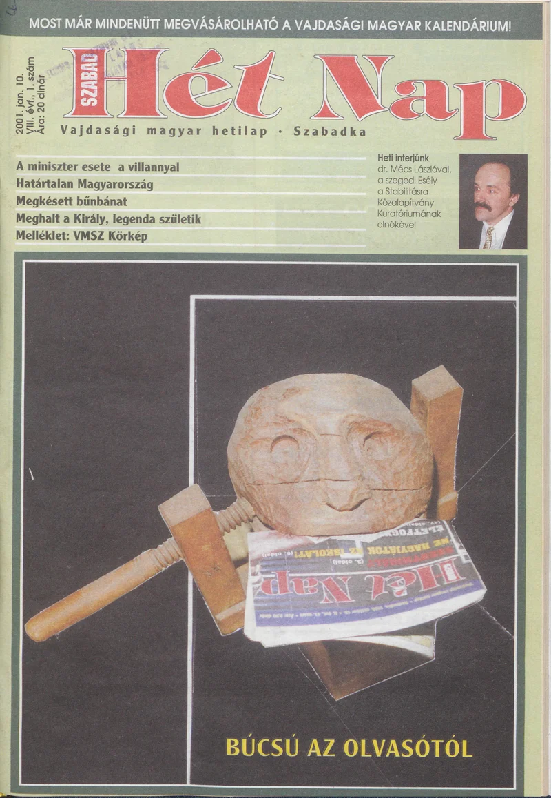 Szabad Hét Nap, 8. évf. 2001. január 10. 1. sz.