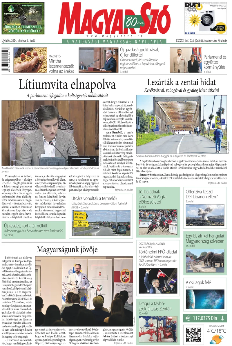 Magyar Szó, 81. évf. 2024. október 1. 228. sz. 1–20. oldal