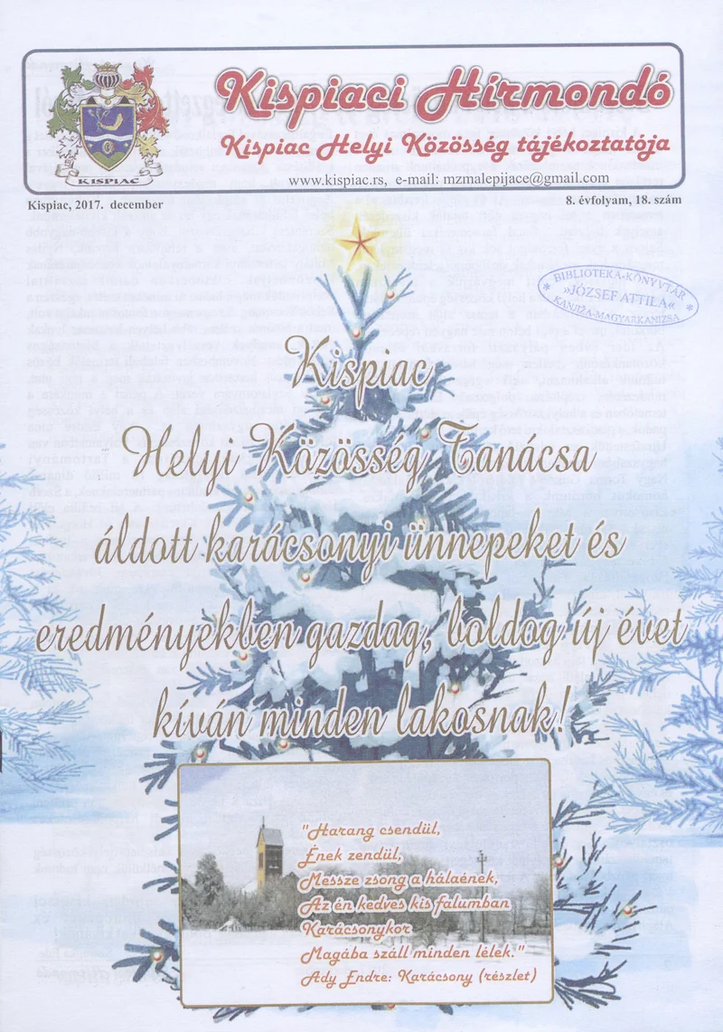 Kispiaci Hírmondó, 8. évf. 2017. december. 18. sz.