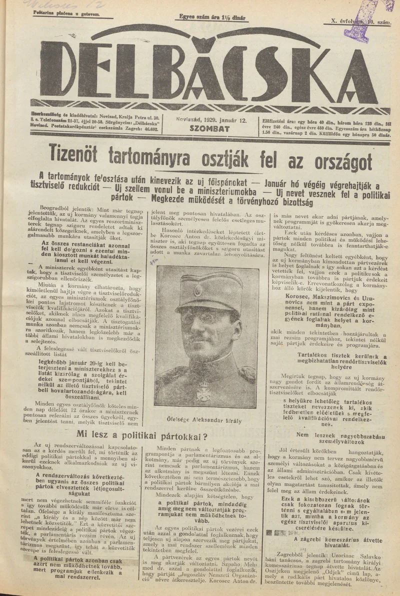 Délbácska, 10. évf. 1929. január 12. 10. sz.