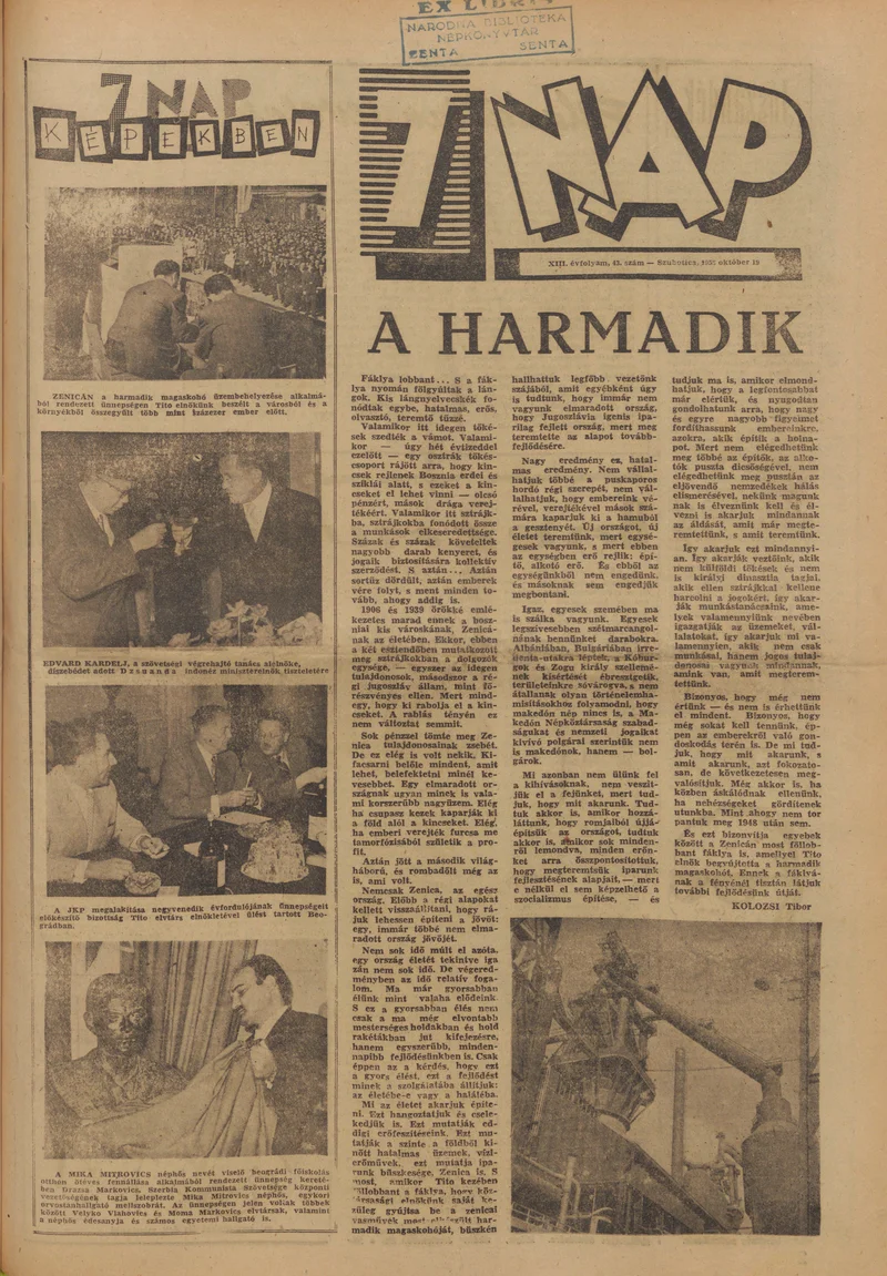 7 Nap, 13. évf. 1958. október 19. 43. sz. 1–20. oldal