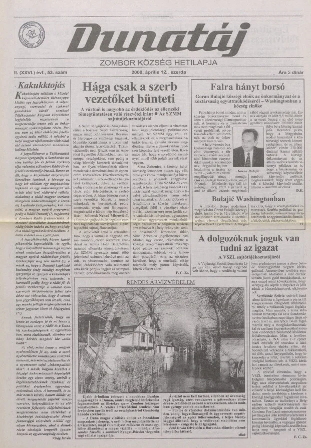 Dunatáj, 2. évf. 2000. április 12. 53. sz.