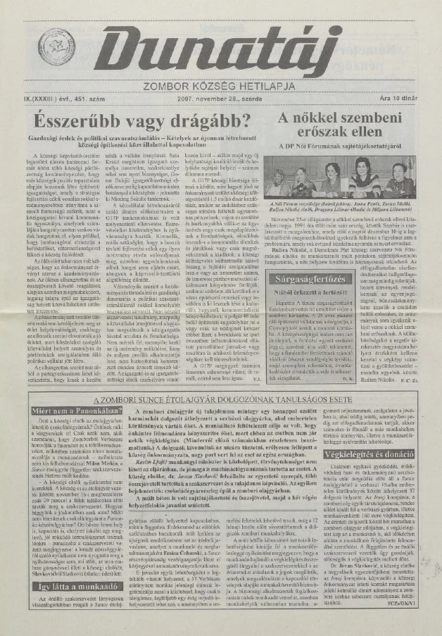 Dunatáj, 9. évf. 2007. november 28. 451. sz.