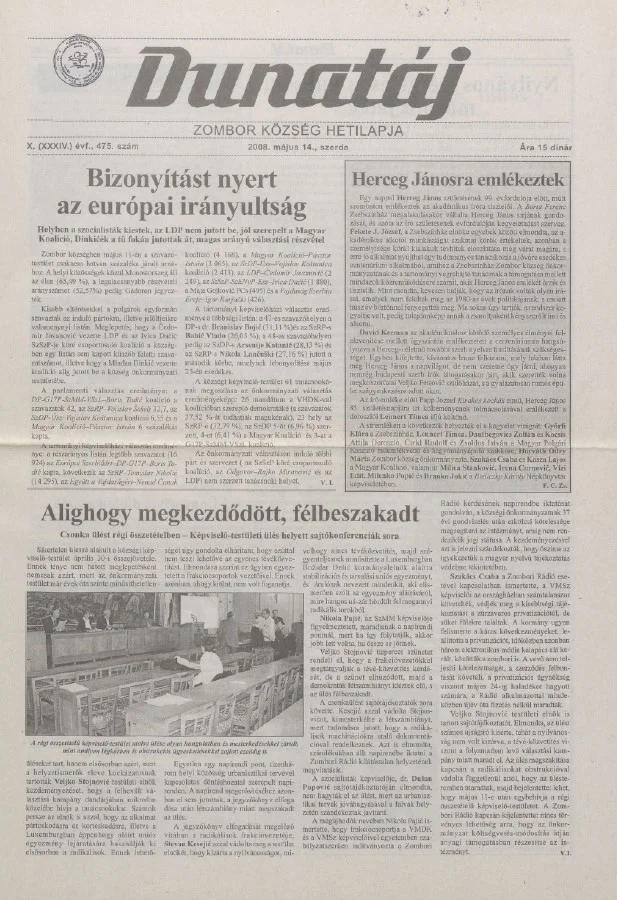 Dunatáj, 10. évf. 2008. május 14. 475. sz.