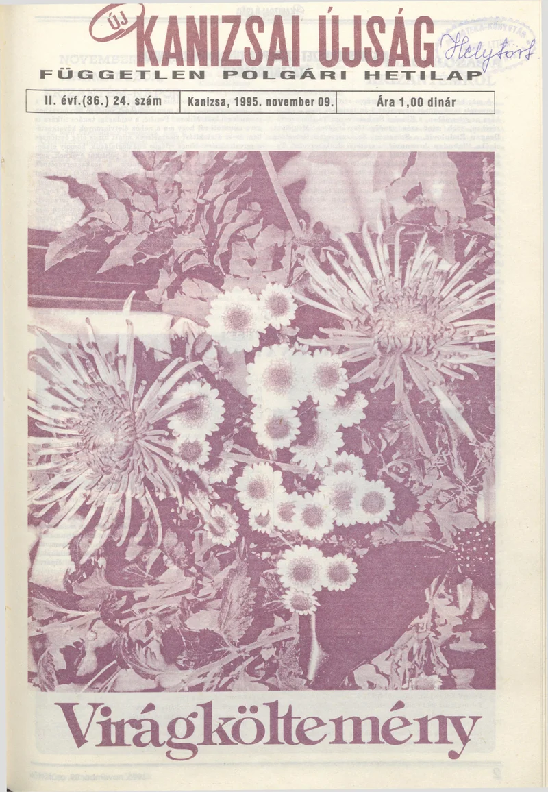 Új Kanizsai Újság, 2. évf. 1995. november 9. 24. sz.