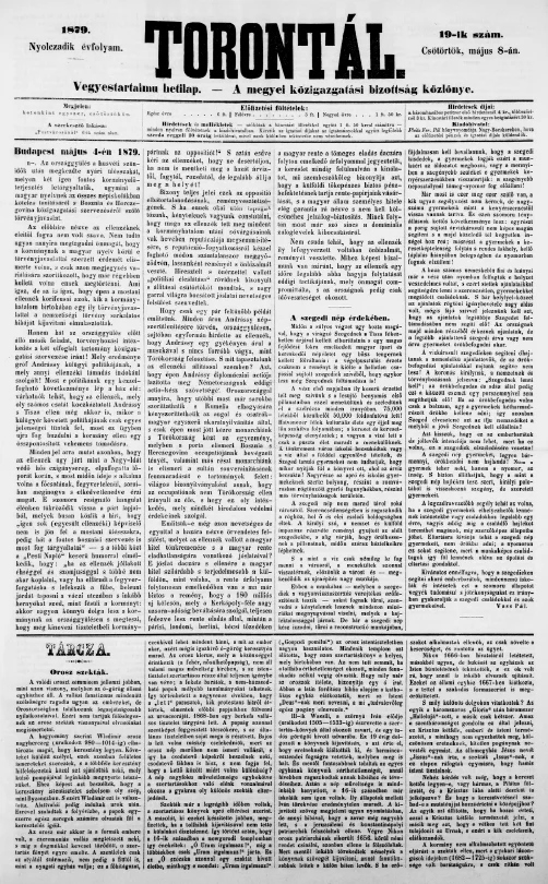 Torontál, 8. évf. 1879. május 8. 19. sz.