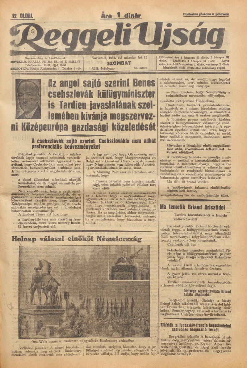 Reggeli Újság, 13. évf. 1932. március 12. 60. sz.