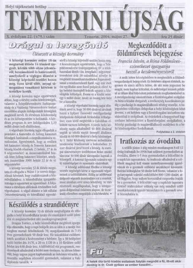 Temerini Újság, 10. évf. 2004. május 27. 22. sz.