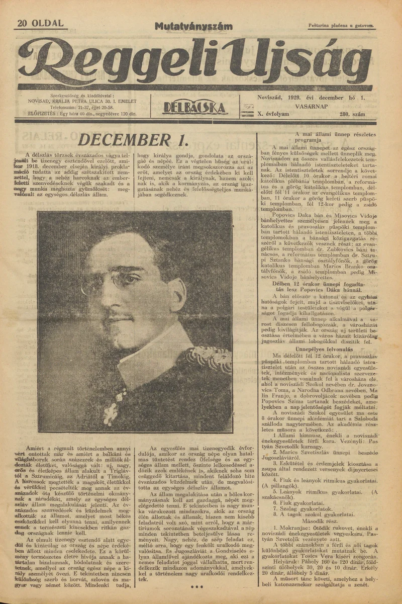 Reggeli Újság, 10. évf. 1929. december 1. 280. sz.