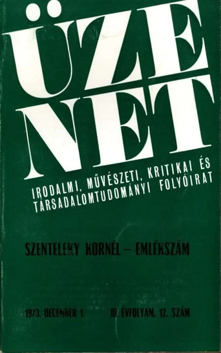 Üzenet, 3. évf. 1973. december 1. 12. sz. 927–1040. oldal