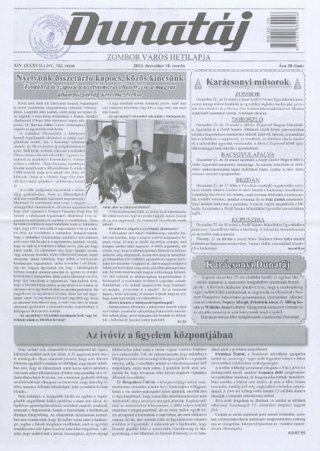 Dunatáj, 15. évf. 2013. december 18. 762. sz.