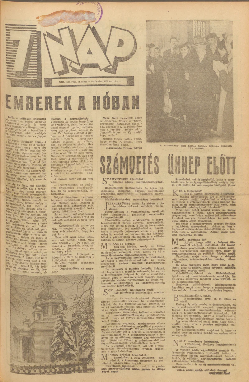 7 Nap, 13. évf. 1958. március 30. 14. sz.