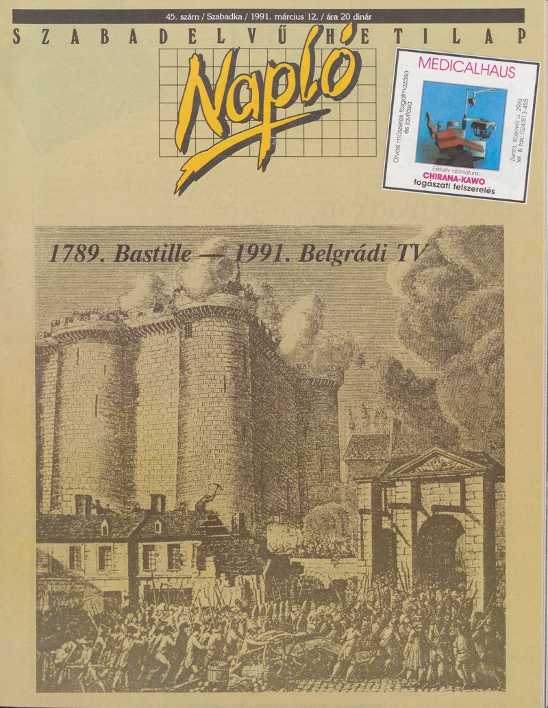 Napló - Szabadelvű hetilap, 2. évf. 1991. március 12. 45. sz.