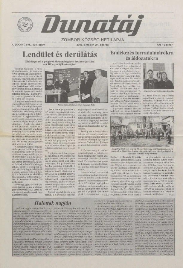 Dunatáj, 10. évf. 2008. október 29. 499. sz.