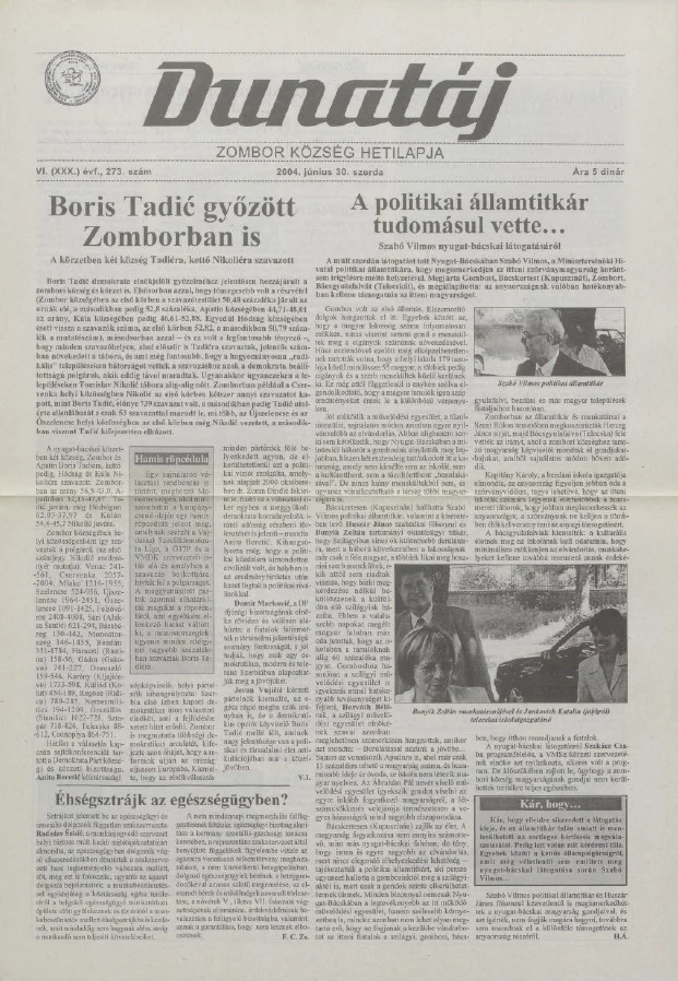 Dunatáj, 6. évf. 2004. június 30. 273. sz.