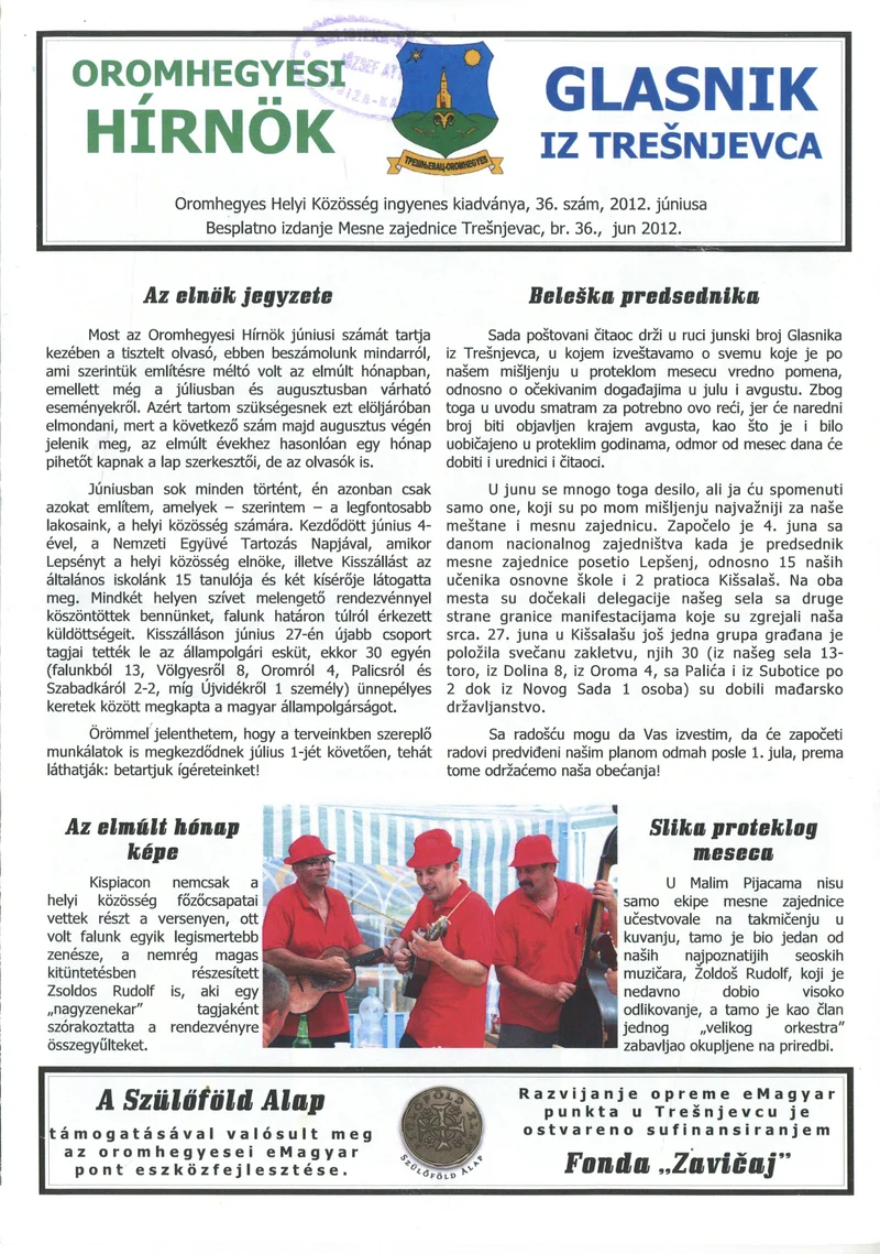 Oromhegyesi Hínök 2012. június. 36. sz.